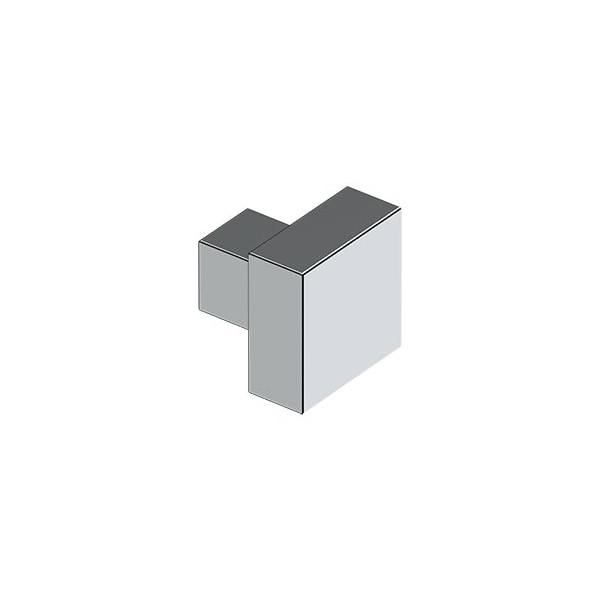 MODERN SQUARE KNOB, 1-1/4 x 1-1/4, SOLID BRASS in Polished Chrome